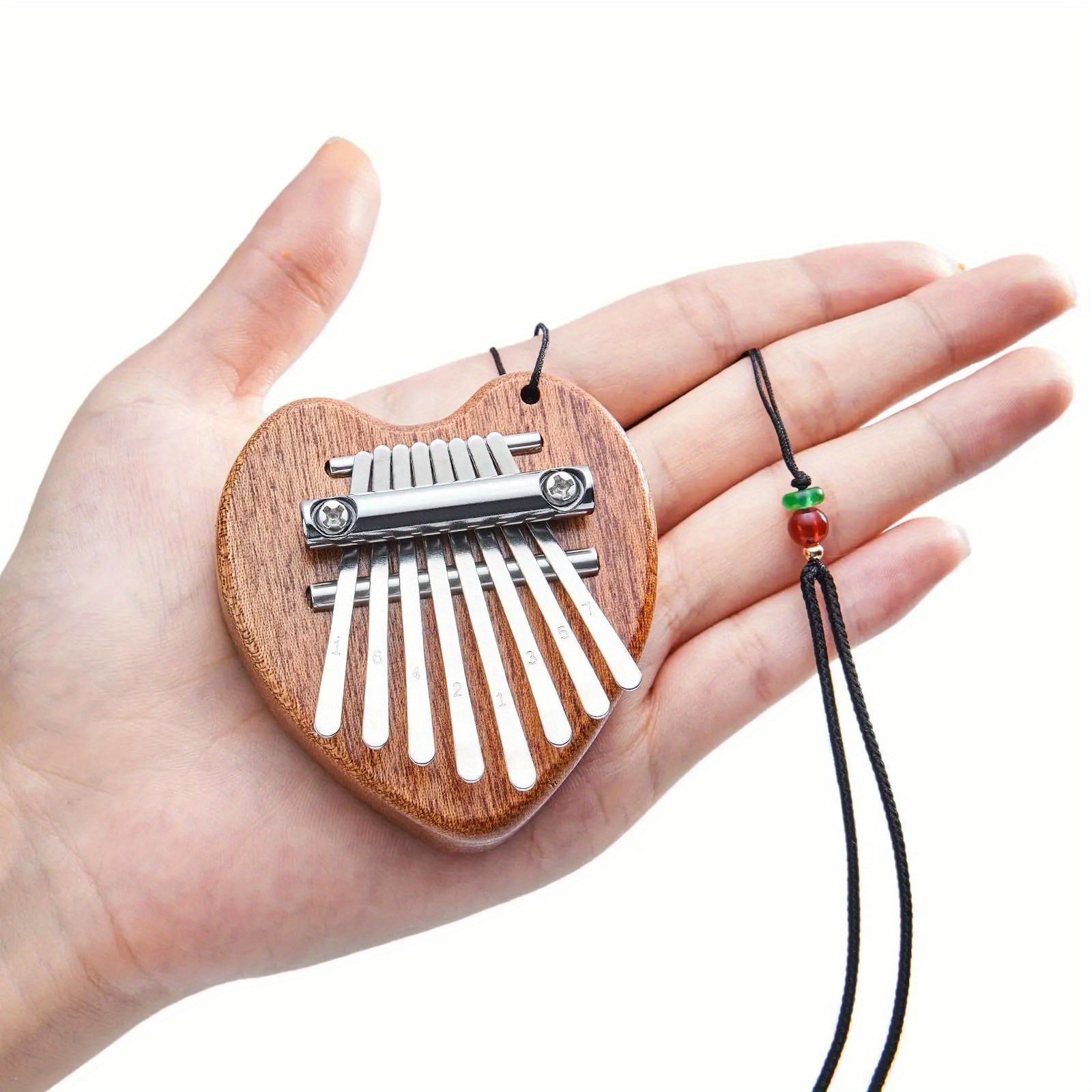 Mini 8-Key Kalimba Thumb Piano Gifts for Beginners Music Lovers Players, Cute Instrument Pendant Keychain Accessories