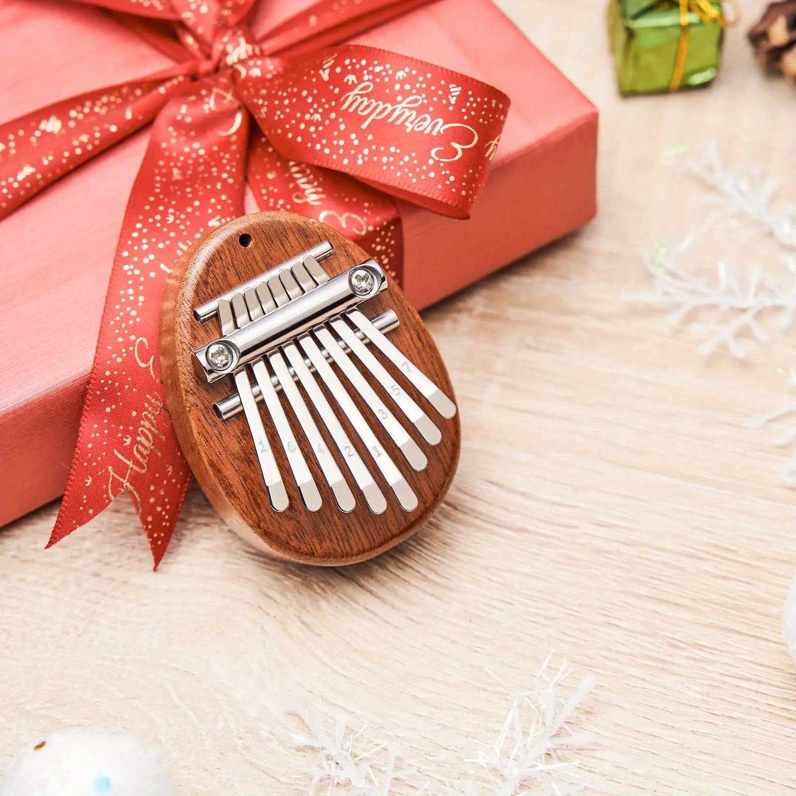 Mini 8-Key Kalimba Thumb Piano Gifts for Beginners Music Lovers Players, Cute Instrument Pendant Keychain Accessories