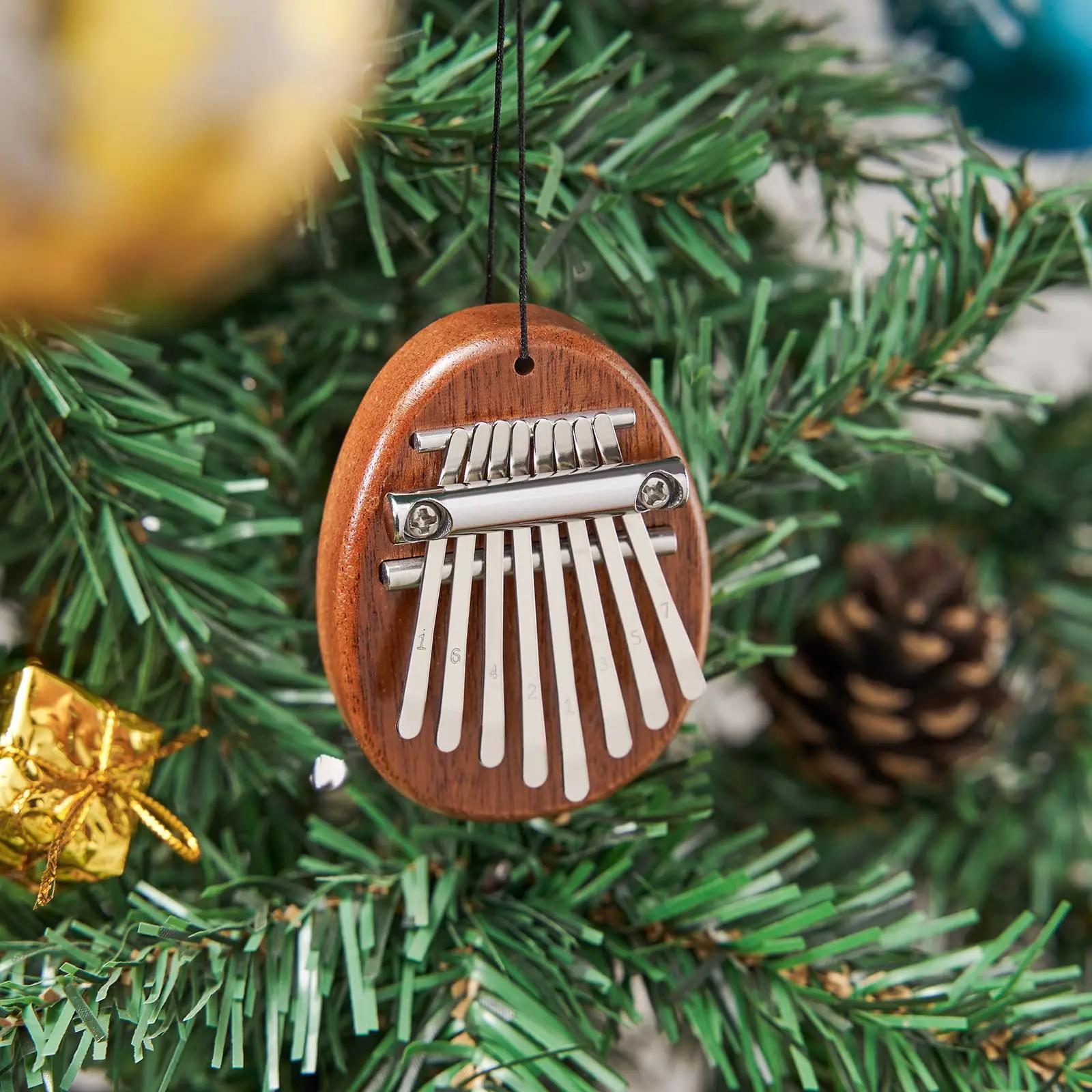 Mini 8-Key Kalimba Thumb Piano Gifts for Beginners Music Lovers Players, Cute Instrument Pendant Keychain Accessories