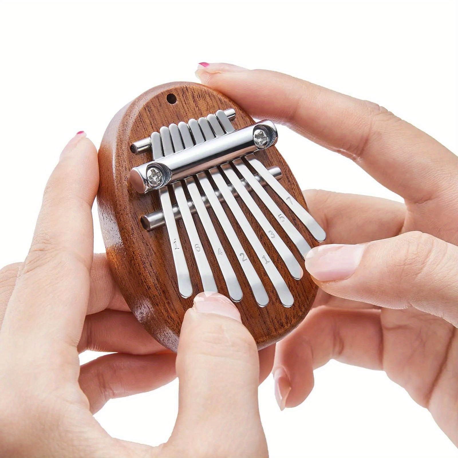Mini 8-Key Kalimba Thumb Piano Gifts for Beginners Music Lovers Players, Cute Instrument Pendant Keychain Accessories