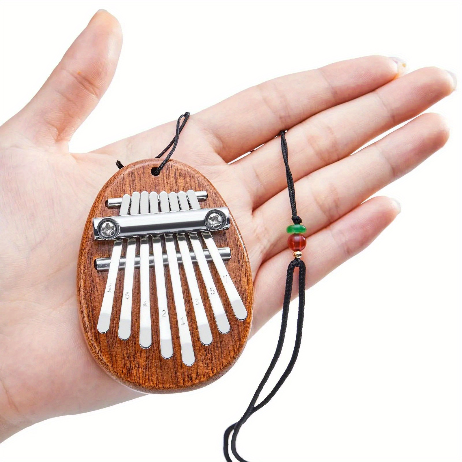 Mini 8-Key Kalimba Thumb Piano Gifts for Beginners Music Lovers Players, Cute Instrument Pendant Keychain Accessories