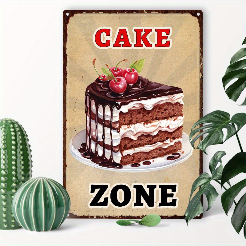 

1pc 8x12inch (20x30cm) Aluminum Sign Tin Metal Sign Cake Zone Retro Wall Decor Gift For Man Cave Home Gate Garden Cafes Office Store Club