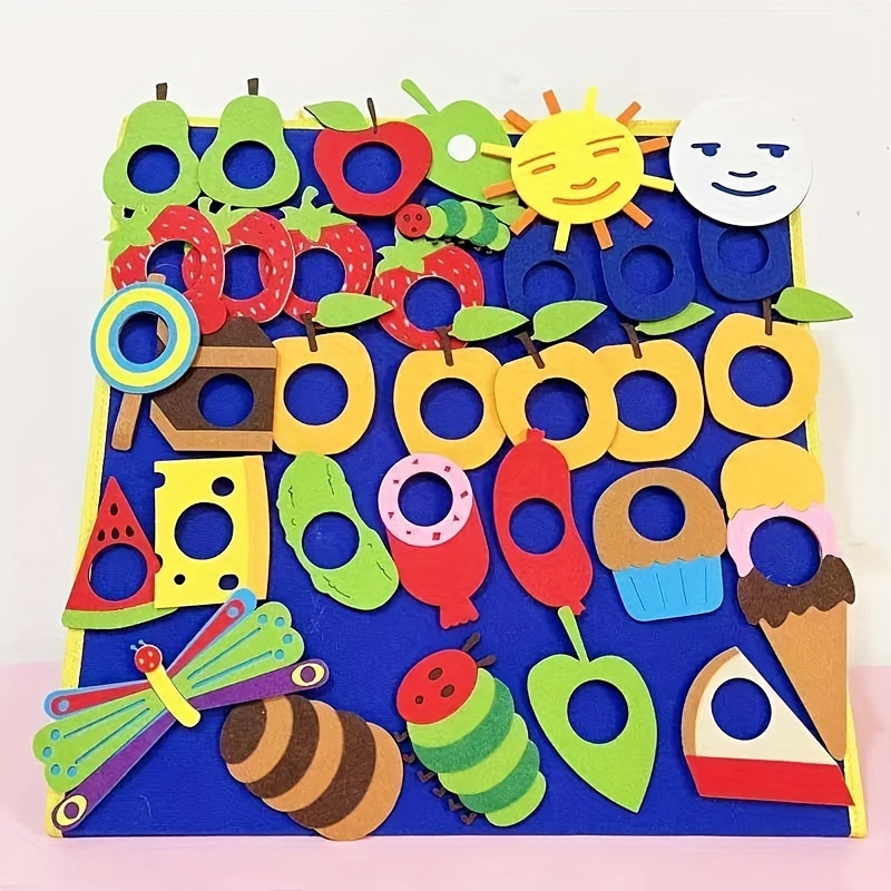 

1set Creative Felt Drawing Book Teaching Aids Toy Set, Classroom Performance Toy Caterpillar Drawing Book Teaching Aids (without Drawing Stand) Christmas And Halloween Gifts