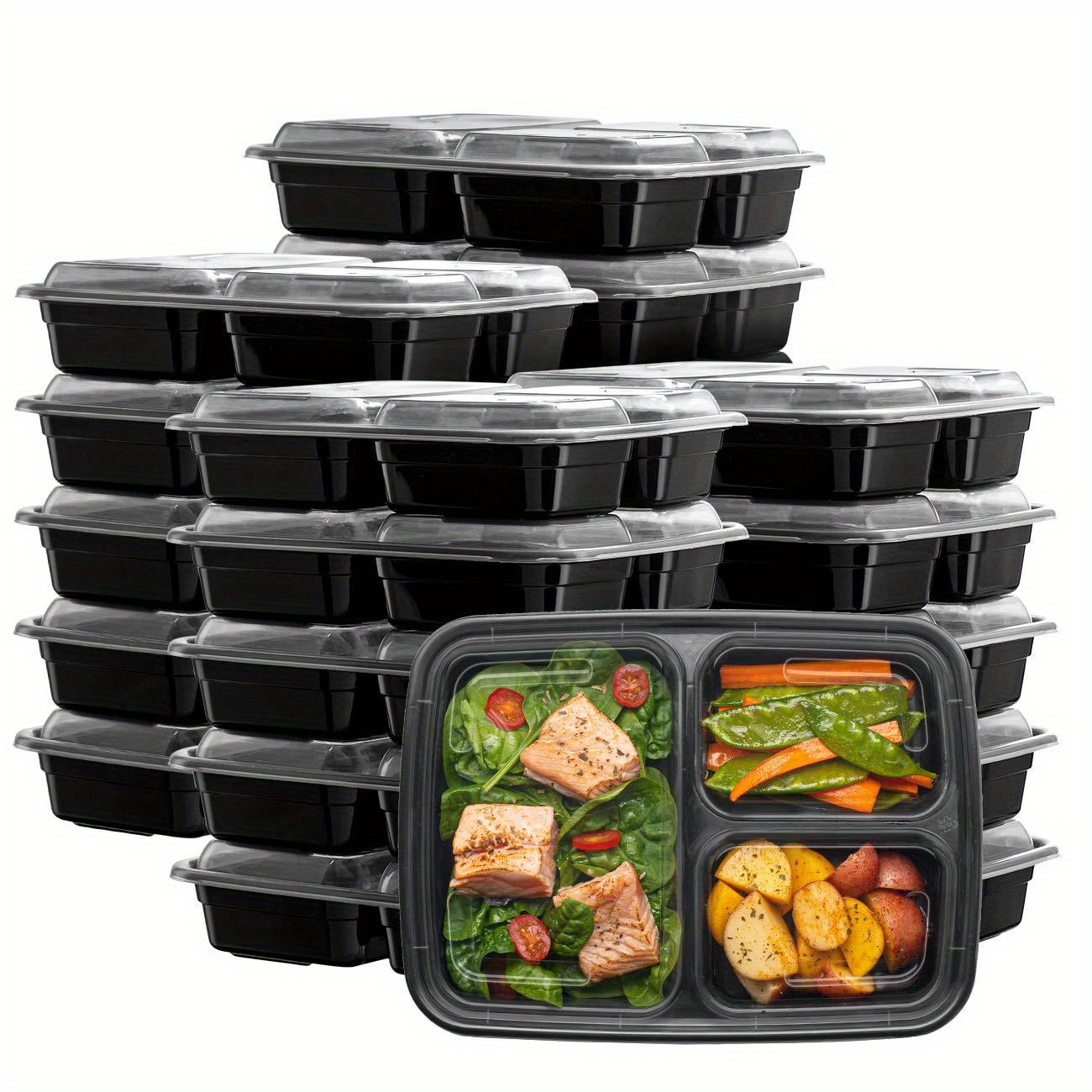 Glotoch Meal Prep Container Microwave Safe 50Pack,1 Compartment Food  Containers with Lids, To Go Containers for Takeout, Bento Box, BPA-free