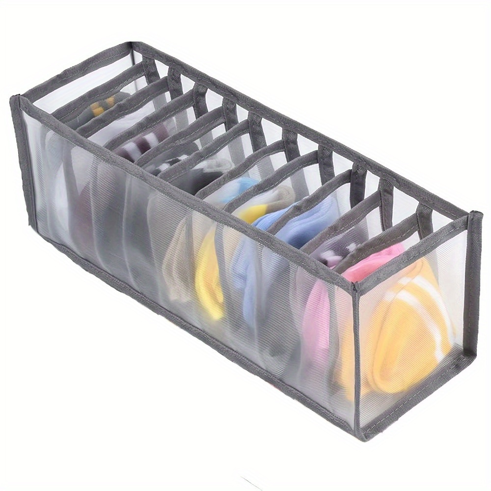 1pc Multi-grid Underwear Storage Box, Modern Fiber Sock Underwear Organizer  Divider For Home