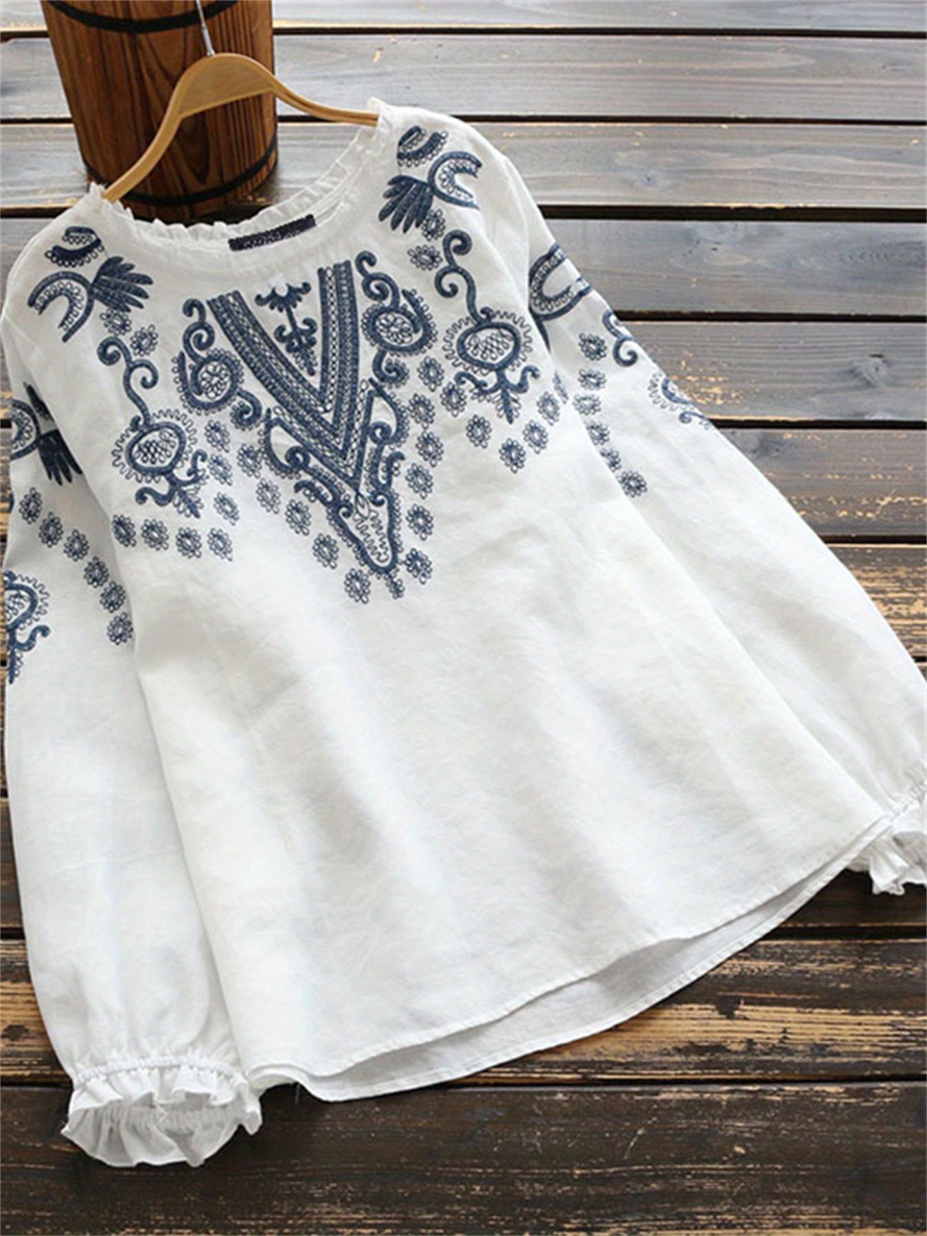Embroidered Top - Temu
