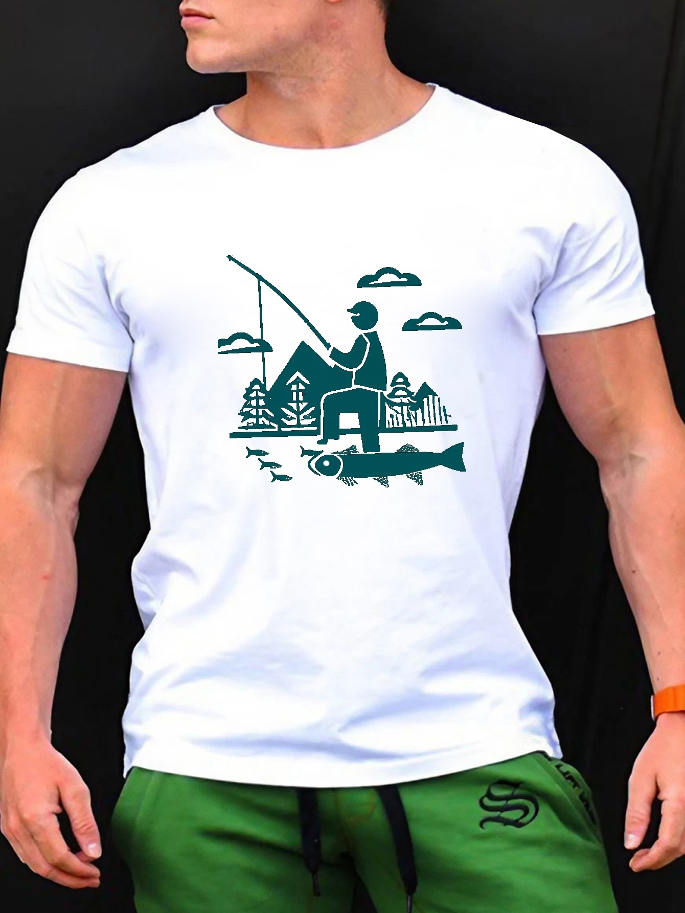 Men's Fishing T shirt 3d Digital Print Active Stretch Short - Temu New  Zealand