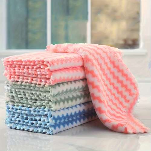 5-Pack Soft & Absorbent Kitchen Dish Cloths - Perfect For Kitchen, Bathroom, Car & Window Cleaning!