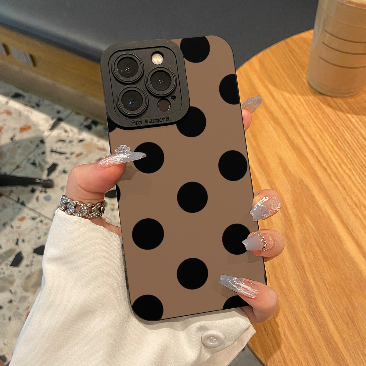 Black Brown Dotted Phone Case Simple Case Redmi Temu