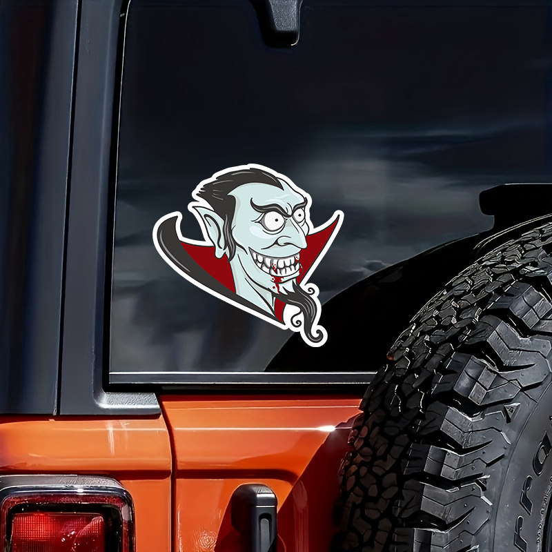 Peeking Alien Window Decal, Funny Car Sticker, Vinyl Truck Decal