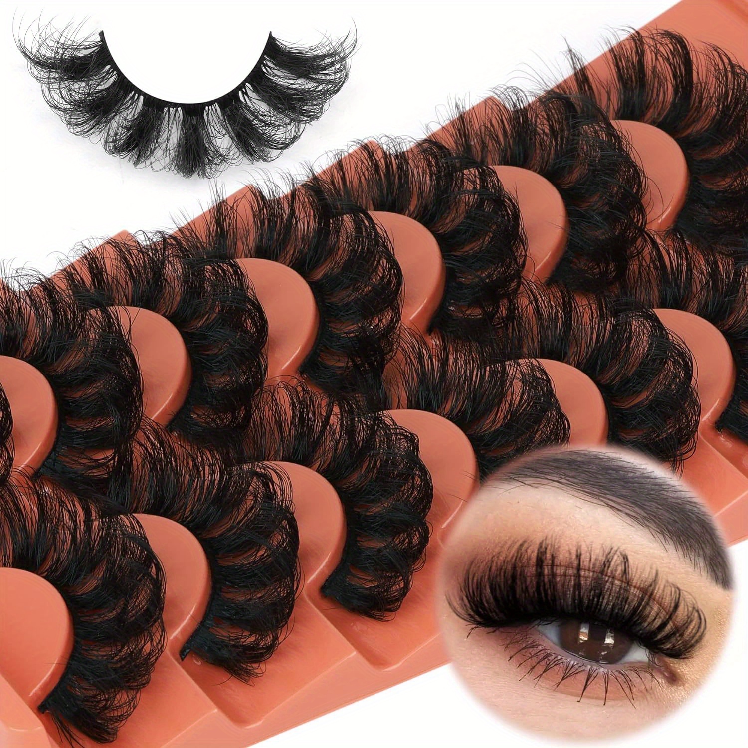 Soft Mink Lashes Wispy False Eyelashes Thick Volume Artificial Lashes Curly Fake Eyelashes