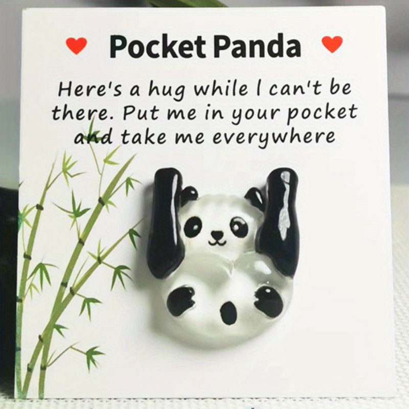 Pocket Hug Panda With Poem Card Small Birthday Gift Cute - Temu