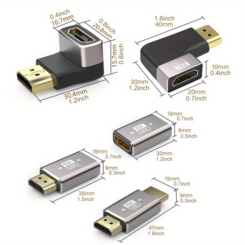 Adaptador Ángulo Recto Hdtv Adaptador Macho Hembra Cable - Temu Mexico