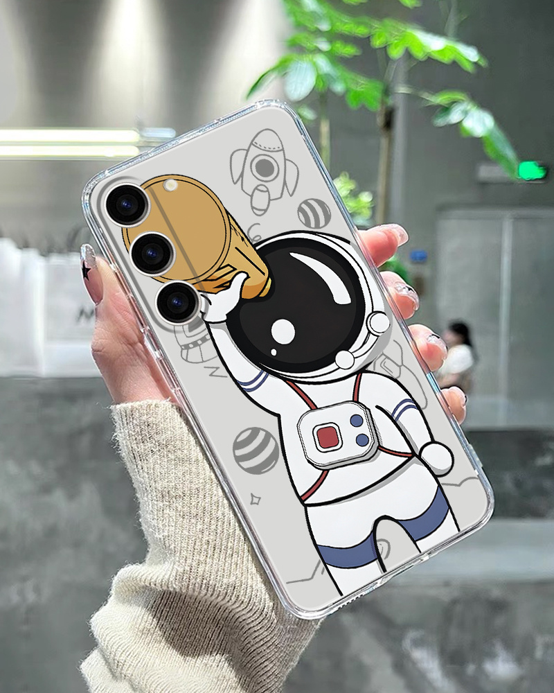 Luxury Shockproof Clear Astronaut Pattern Phone Case Samsung Temu