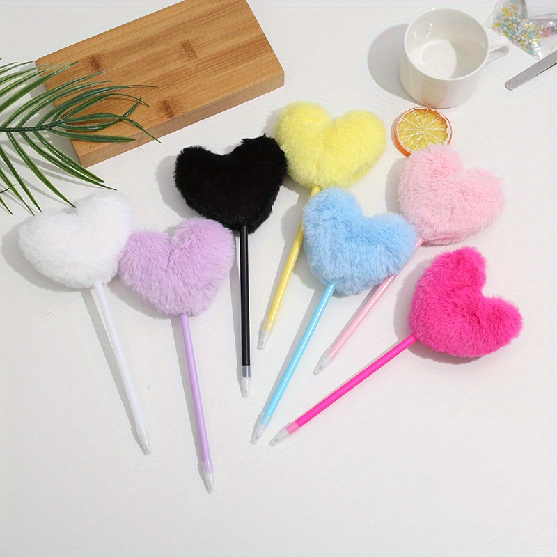 RAINBOW FUR PEN Multi Color 6-in-1 Pen Fuzzy Pom Pens Colorful