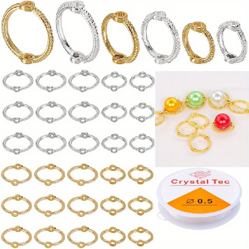 Silvery Golden Ring Beads Transparent Elastic Cord 3 Sizes - Temu Canada