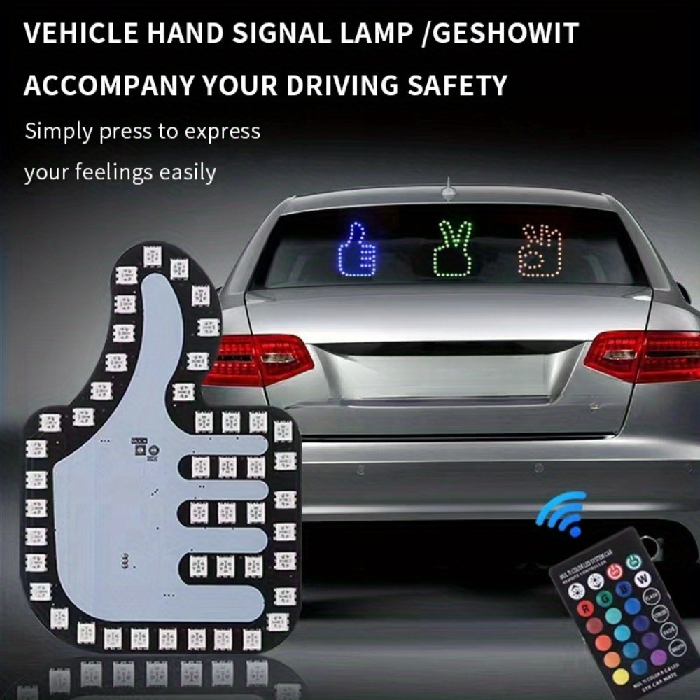 Car Led Light Creatively Designed Bulb Funny Gesture Remote - Temu