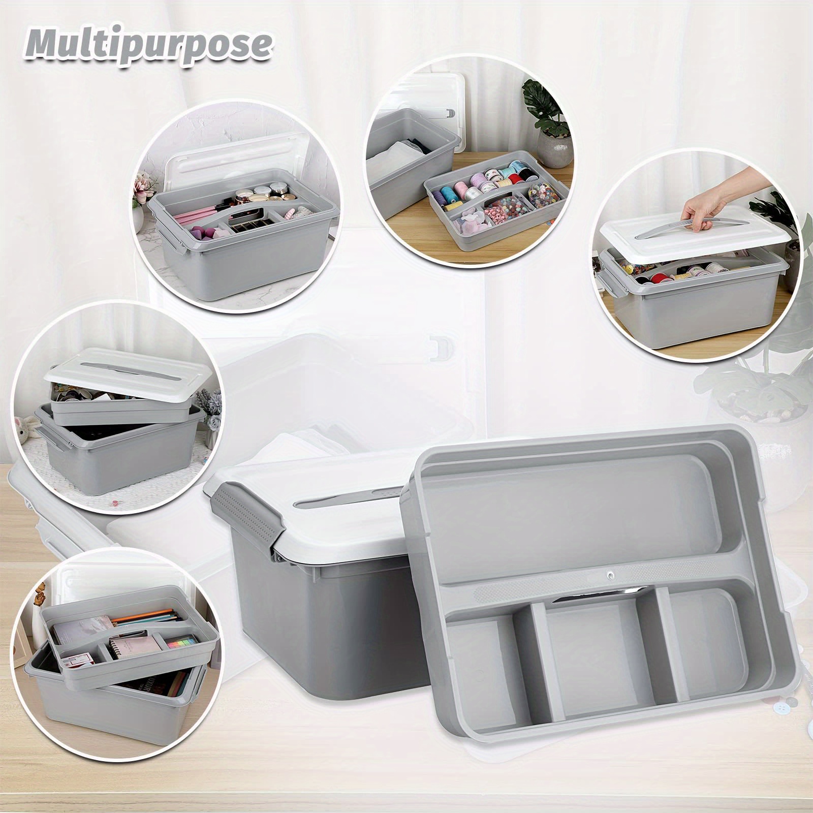 Plastic Divided Storage Box Container Portable Parts Box - Temu Canada