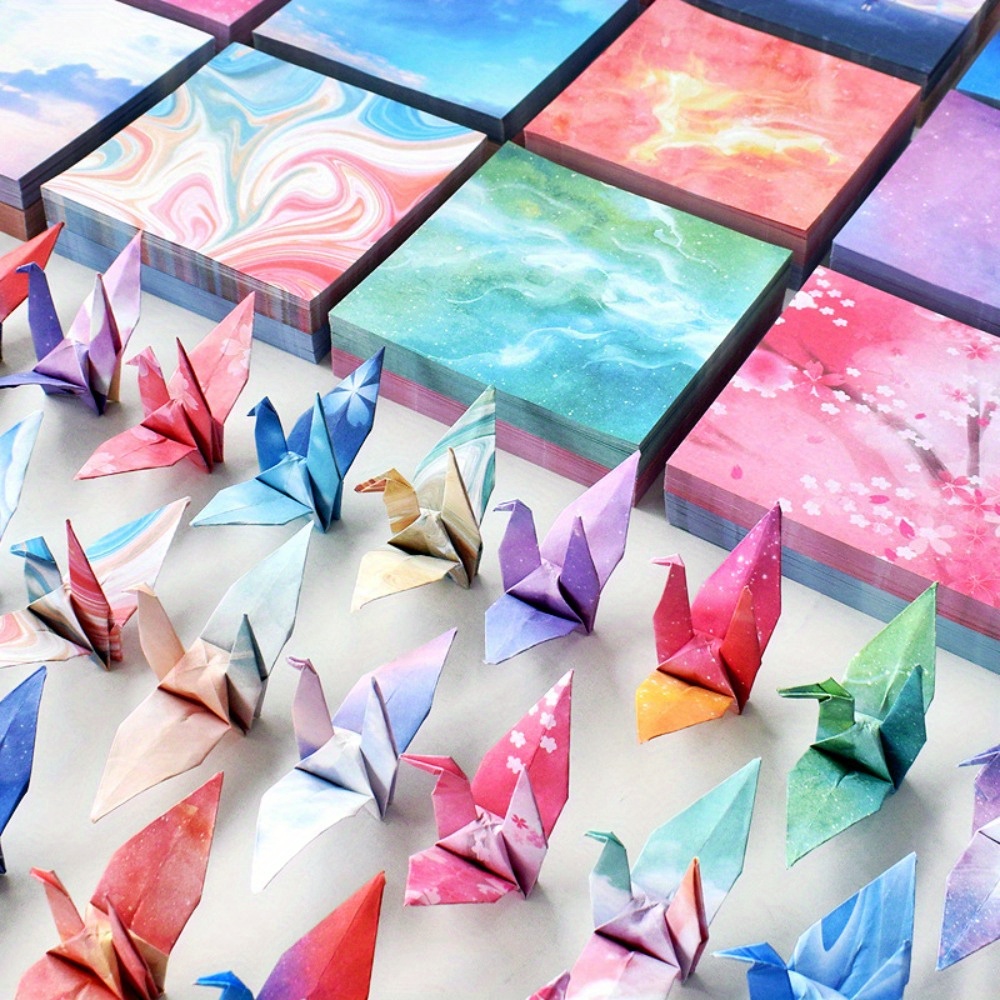 Papier Origami Japonais Papier Plié De Carrée 72 Feuilles d'Origami avec 12  Designs Différents motifs de Origami Enfant simple-face Papier pour l'art  du bricolage et des projets d'artisanat : : Cuisine et