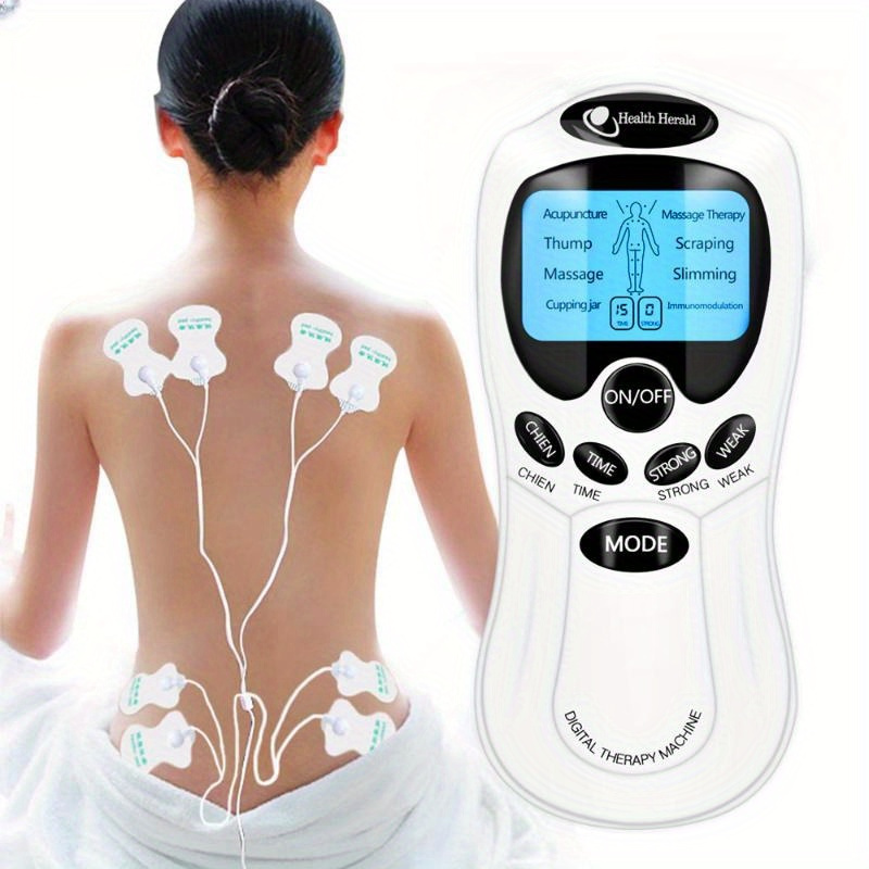 Electroestimulador Muscular Masajeador de Pulso Digital con Electrodos de 2  Piezas para Aliviar el Dolor de Espalda del Cuello del Hombro