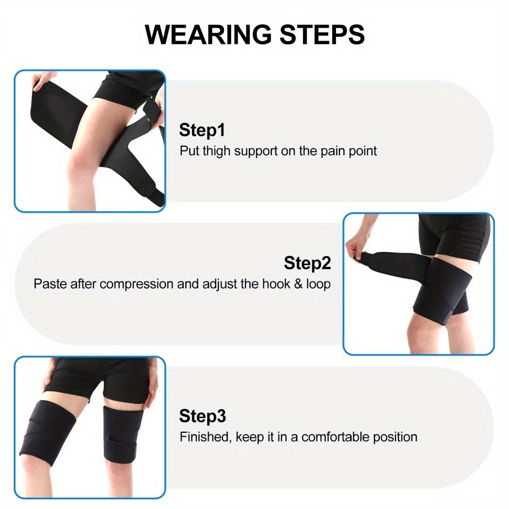 1pc Thigh Support Wraps, Adjustable Compression Neoprene Thigh