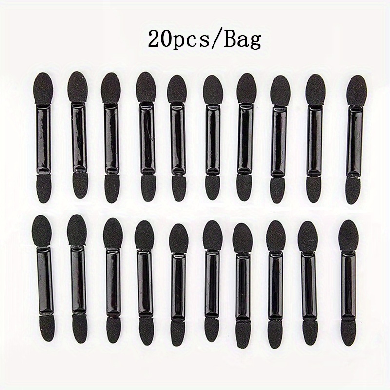 20/50/100pcs Mini Black Double Head Eye Shadow Sticks Double-sided Sponge Eyeshadow Brush Mini Stick Brushes Travel Eye Makeup Brush Useful And Fashion