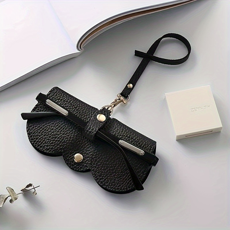 Elegant Embossed Glasses Cover Compatible For Eyeglasses & Fashion Glasses - Synthetic Leather Eyewear Holder, Lightweight Case, Hand Washable Storage Bag ()