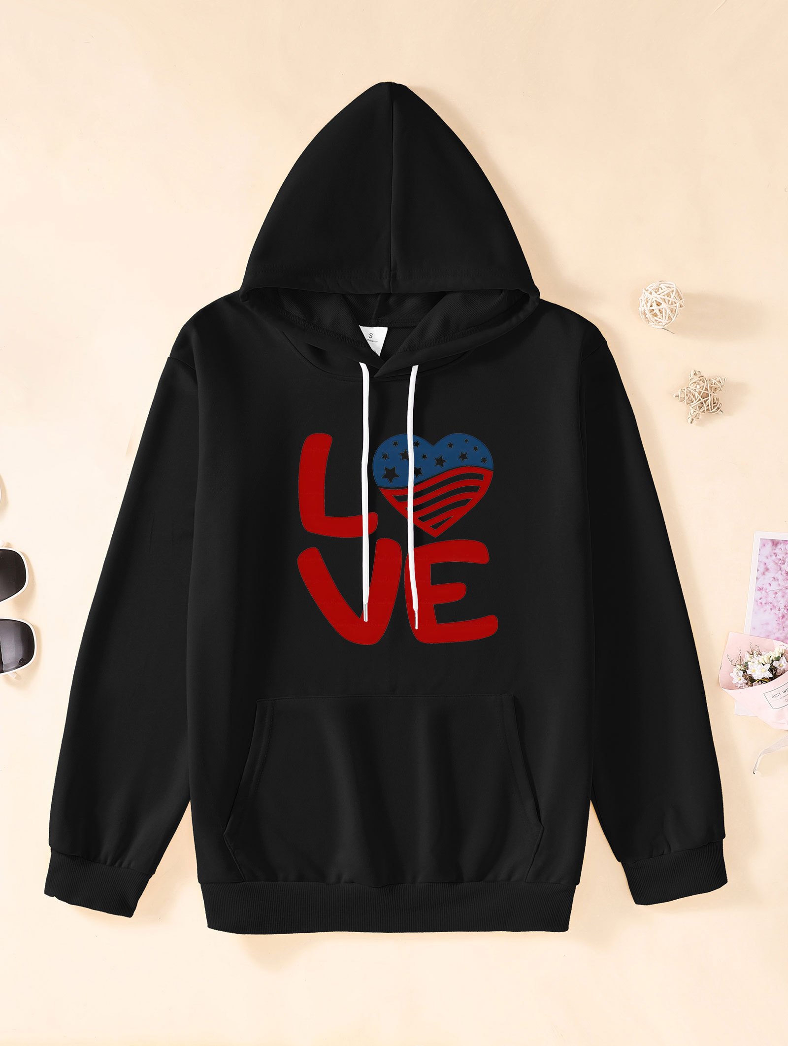 QIXING Herren Fleece Kapuzenpullover - Baumwoll Gefüttert Mit Kangaroo-Tasche