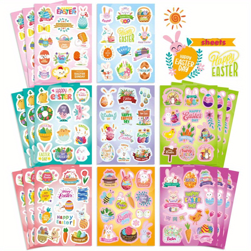 6pcs Easter Bunny Egg Chick Puzzle Fun Stickers Party - Temu