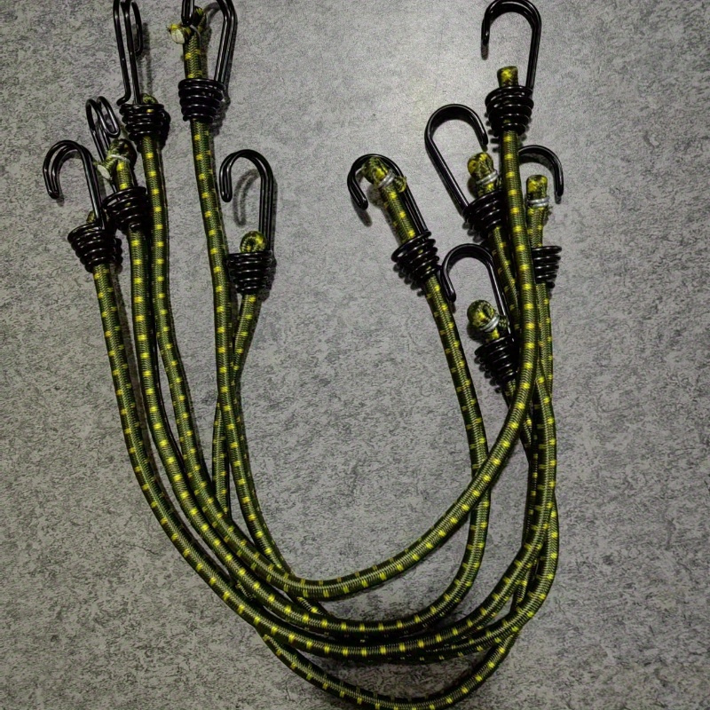 5pcs Bungee Cords w/ Hooks for Camping Tent Tarp Canopy Elastic Clothesline