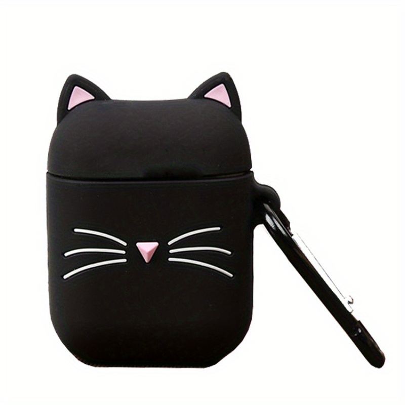 

Funny 3d Cartoon Whisker Cat Design Full Protection Shockproof Soft Silicone Charging Case Cover For Airpods 1/2/pro/3