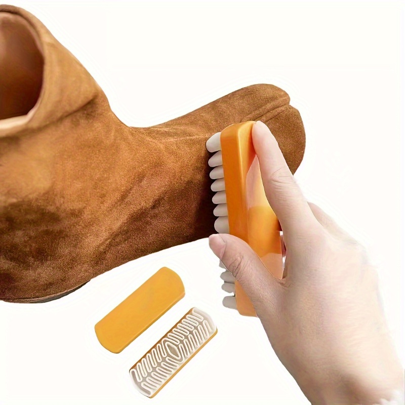 Double Sided Shoe Brush Anti Slip Rubber Brush Suede Leather - Temu