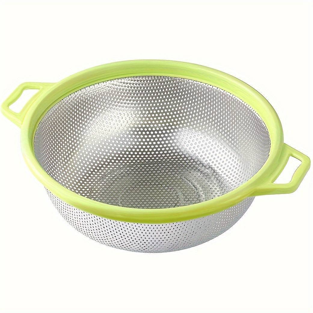 

Stainless Steel Colander With Handles - Multipurpose Mesh Strainer Basket For Kitchen Drainage, Vegetable Washing, Rice And Pasta Rinse - Durable Kitchen Sieve Tool