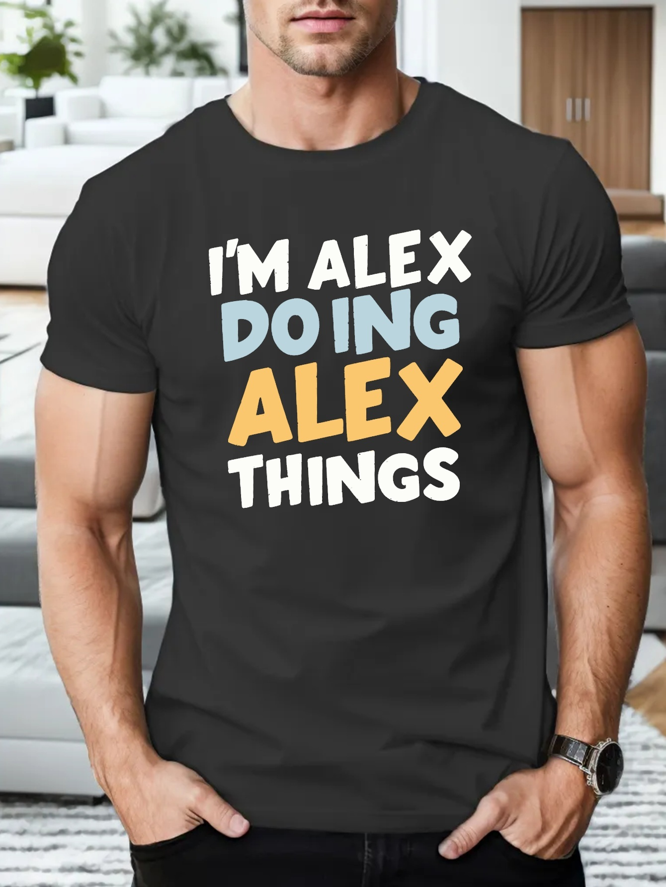 m Alex Alex Things Print T Shirt Tees Men Casual Short - Temu Georgia