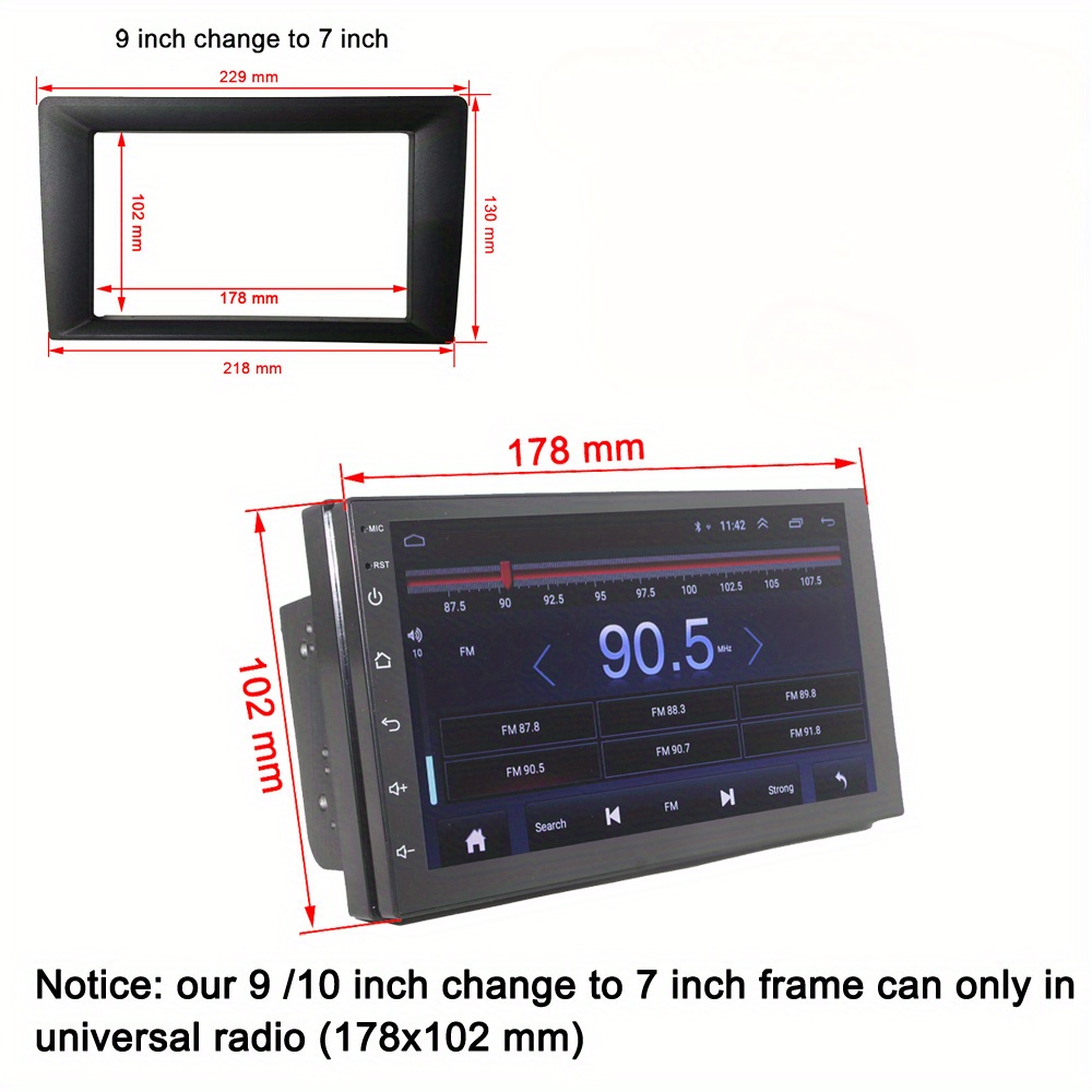 Car Radio Frame 9 Inch Frame Switch To 7 Inch 2 Din Car Radio Fascia ...