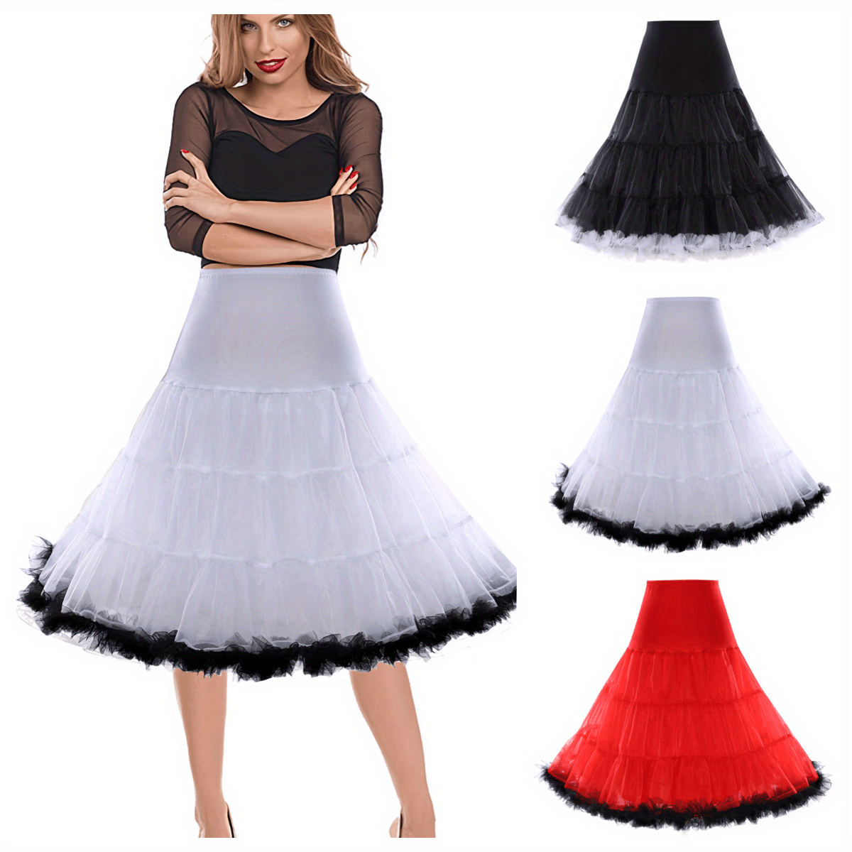 Solid Color 4 Layer Non Hoop Bridal Petticoat Elegant Lace - Temu