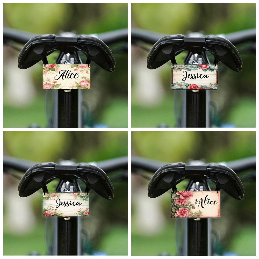 

(customized Product) 1pc Personalized Customized Name Bicycle License Plate Decoration Flower License Plate Universal