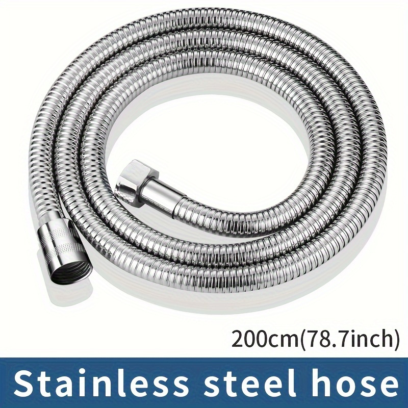 304 Stainless Steel Silvery Shower Hose For Gardening, Extra Long Durable And Flexible Shower Hose, Gardening Hose Gardeningaccessories