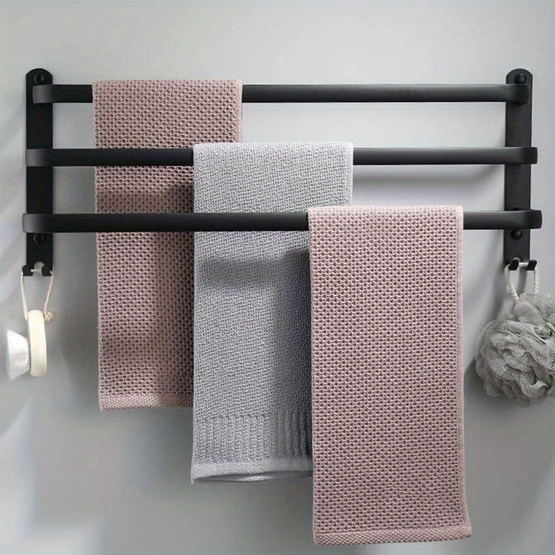 Black Space Aluminum Towel Bar Towel Rack For Bathroom Wall - Temu