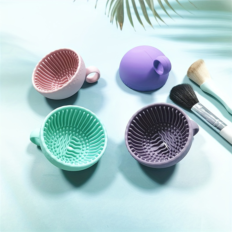 

1pc Silicone Small Ball Washing Bowl, Beauty Cleaning Tool, Portable Beauty Brush Cleaner, Silicone Makeup Brush Washing Pad