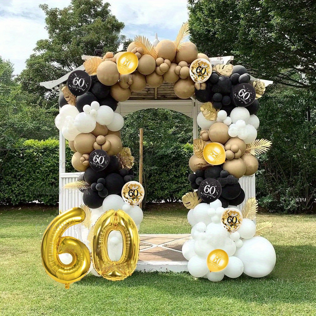 91pcs Ensemble de ballons d'arche de fête noire et dorée - Temu Switzerland