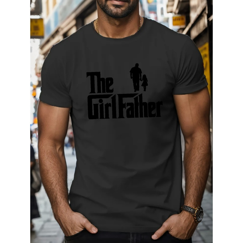 

Father Print T Shirt, Tees For Men, Casual Short Sleeve T-shirt For Summer