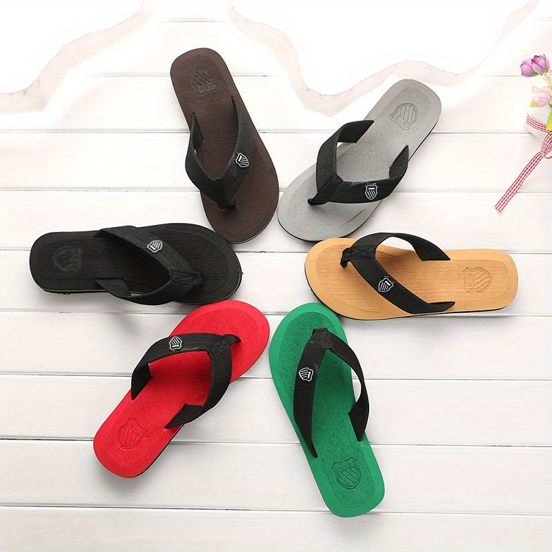 

Men's Trendy Thong Sandals, Casual Non Slip Flip-flops Shoes Toe Post Sandals, Beach Shoes For Spring And Summer
