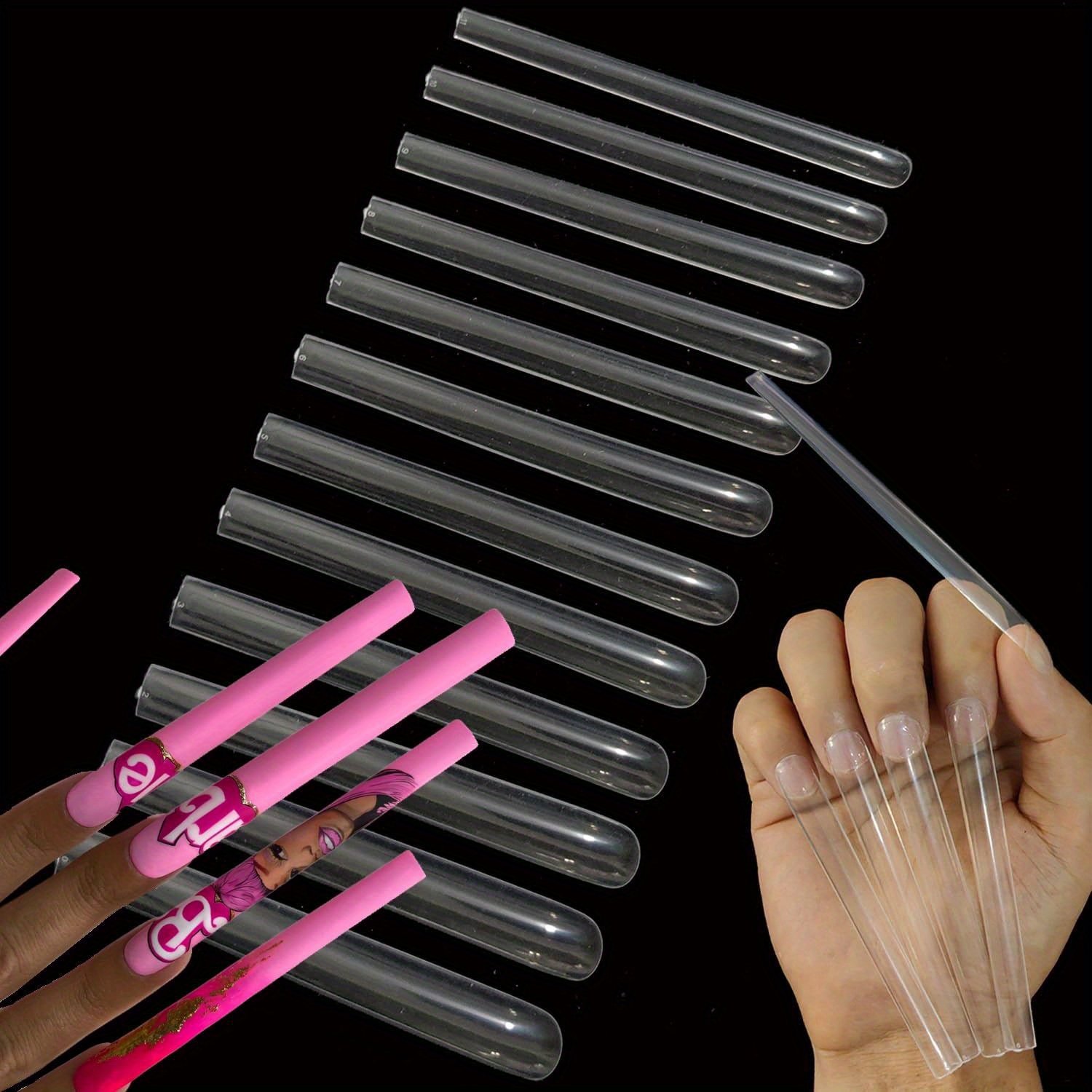 

Soft Gel X Nail Tips 120pcs/set Clear Acrylic Nail Tips Extra Long Coffin False Nail Tips Seamless Fake Nails For Nail Extension Manicure Tools For Nail Art Diy