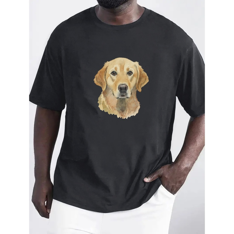 

Golden Retriever Print T Shirt, Tees For Men, Casual Short Sleeve T-shirt For Summer