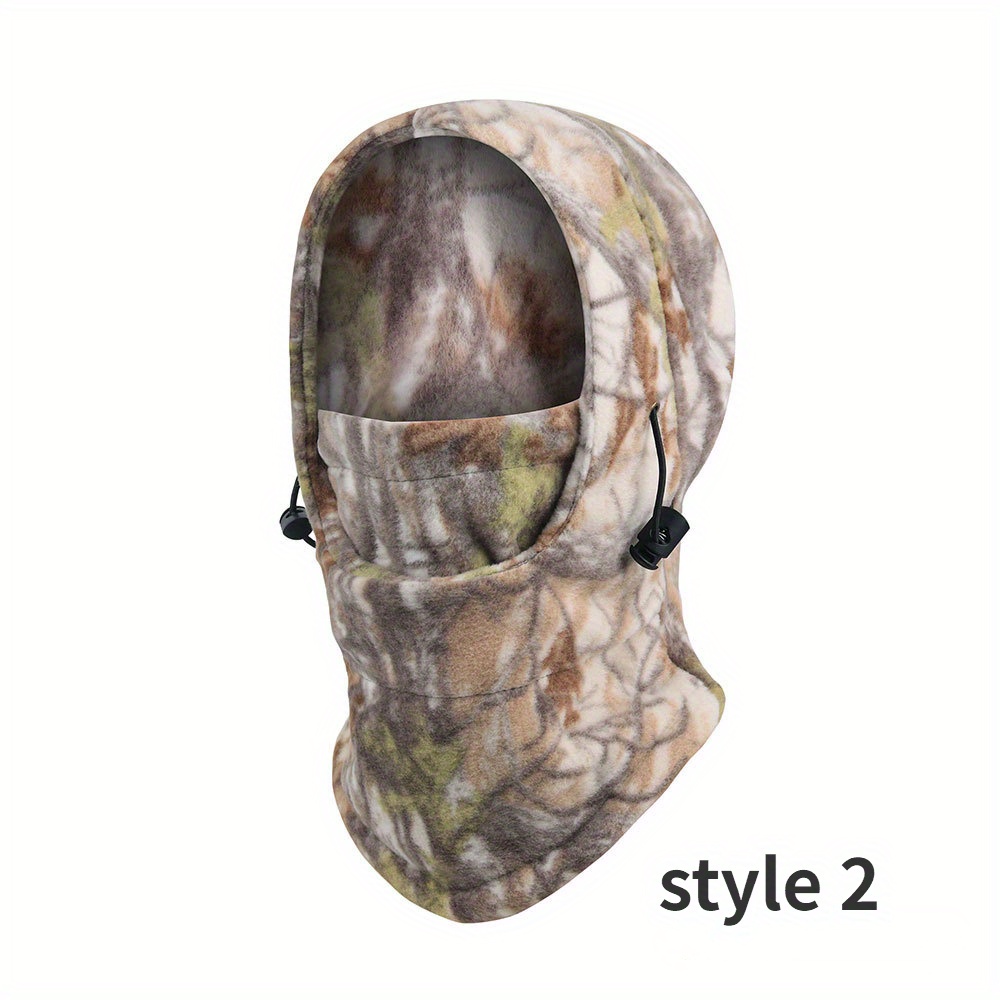 Insulated Winter Fleece Camouflage Hat For Trekking, Riding, Skiing, And Hunting With A Windproof Mask
