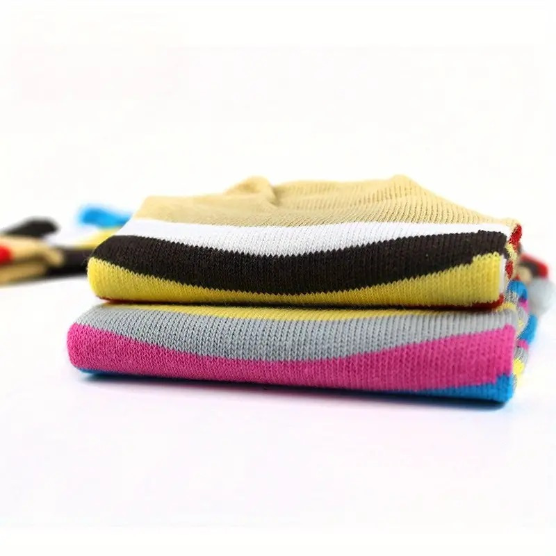 Rainbow Striped Girl's Split Toe Tabi Socks Low Cut Novelty Cotton Blnd