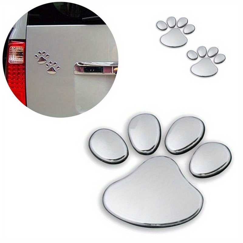 

2pcs/set Car Sticker Window Bumper Body Cool Design Paw 3d Animal Dog Cat Footprint Decal Pvc Styling Emblem Auto Creative Exterior Accessories