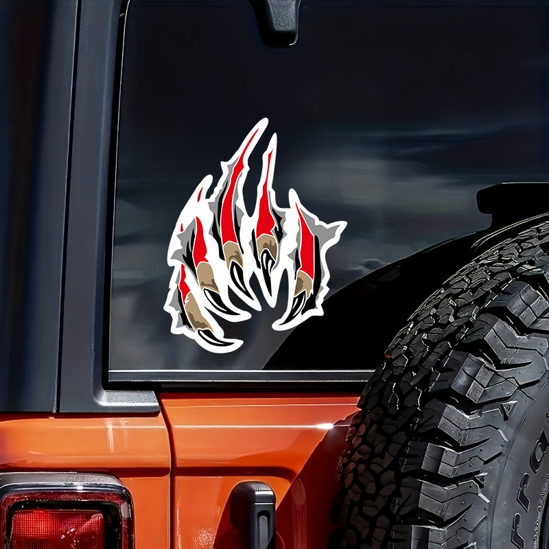 

1pc Sharp Claw Sticker Scary Claw Vinyl Decals Self-adhesive Sticker For Decorating Laptop Car Truck Suv