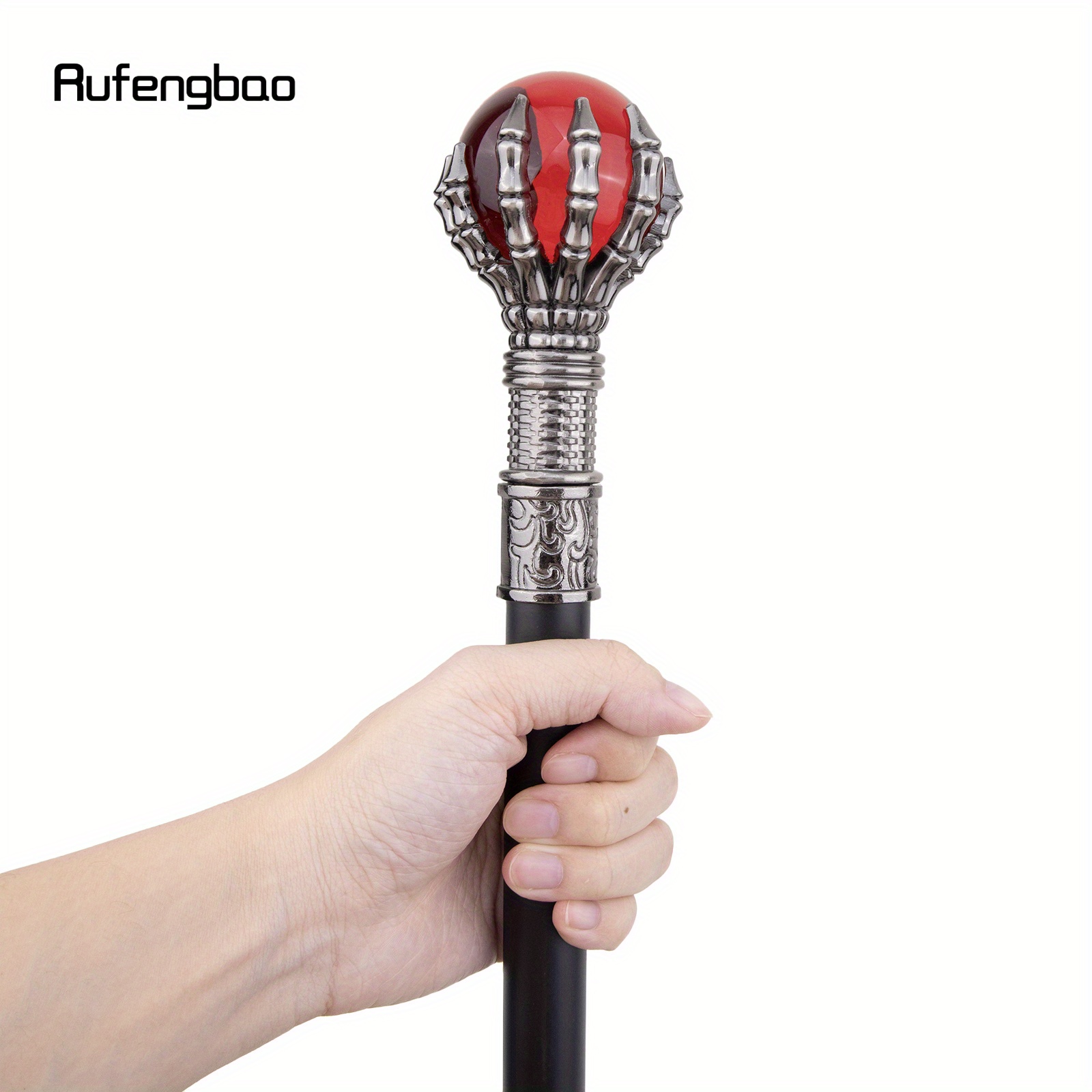 Red Glass Ball Steampunk Walking Cane, Beautiful Exquisite Unique  Decorative Walking Stick, Gentleman Crosier Knob Walking Stick 36.61inch,  Halloween